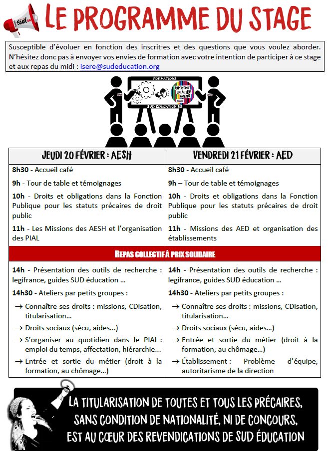 programme du stage